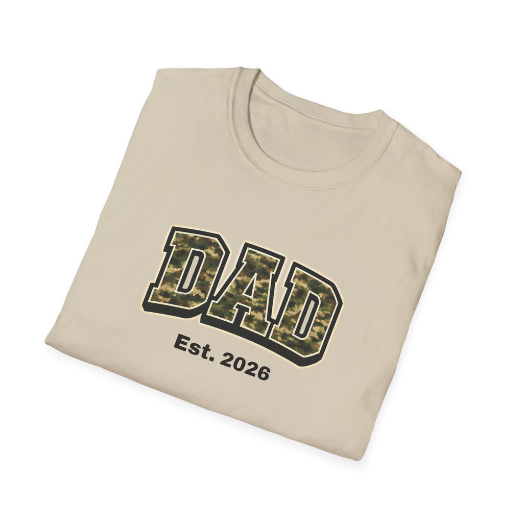 Dad Camo T‑Shirt – “DAD Est. 2026” Military Camo Father's Day Tee
