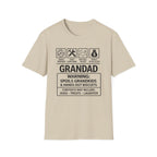 Grandad Warning T-Shirt — 'Warning: Spoils Grandkids & Hands Out Biscuits' Funny Grandpa Shirt