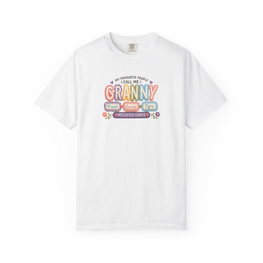Granny Floral Retro Tee — "My Favourite People Call Me Granny"