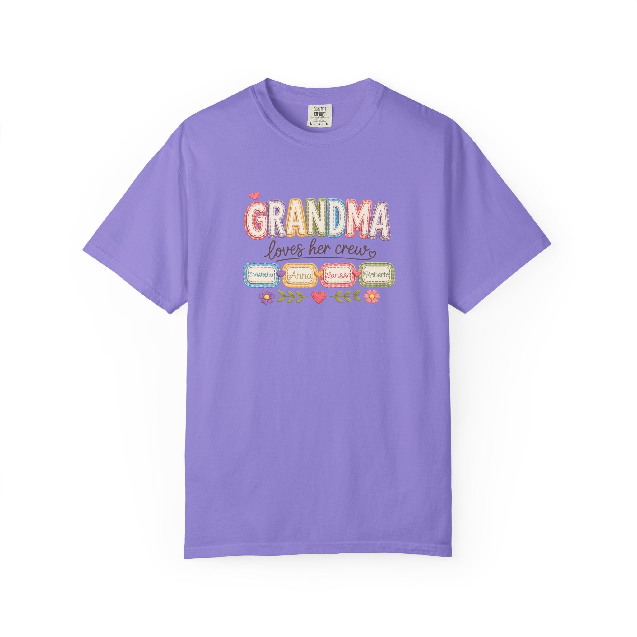Grandma Loves Her Crew T-Shirt – Cute Pastel Grandma Family Tee