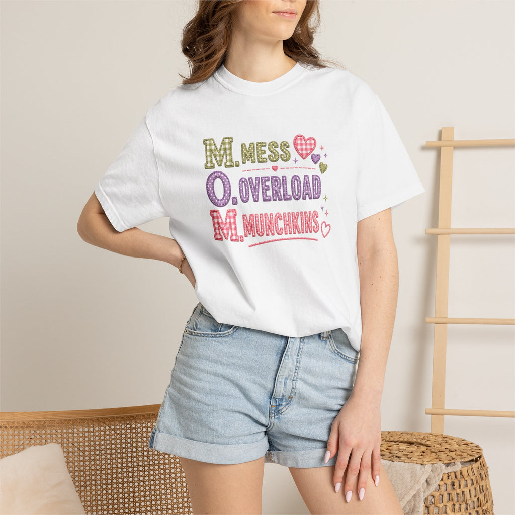 M.O.M. Graphic T-Shirt — "Mess Overload Munchkins" Cute Mom Tee