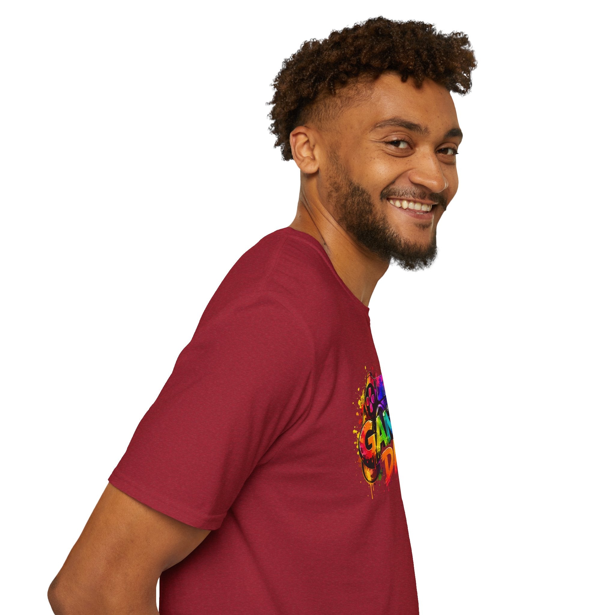Gamer Dad Colourful Controller Design T-Shirt