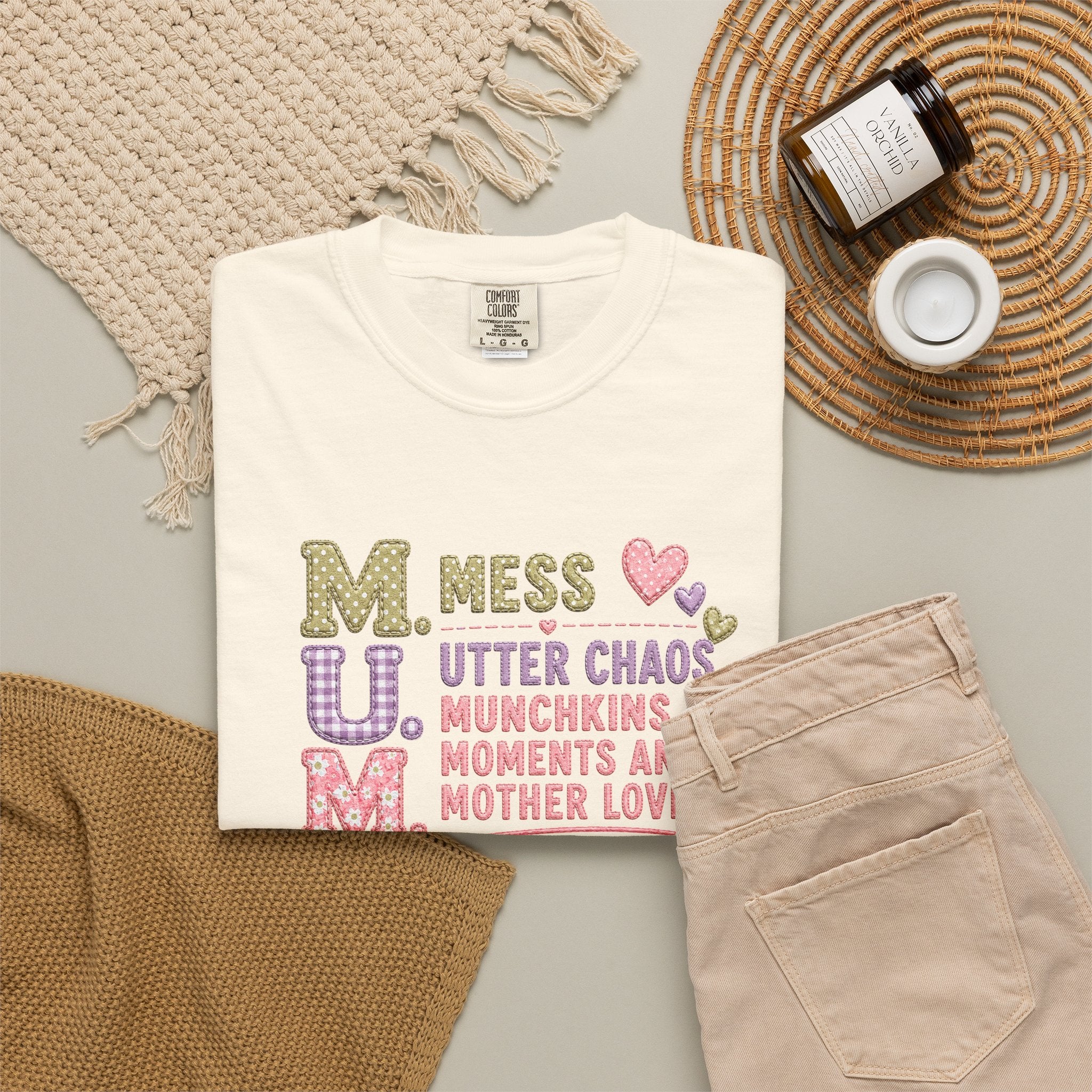 M.U.M. Mom Acronym Graphic Tee — Mess, Utter Chaos, Munchkins & Mother Love T-Shirt